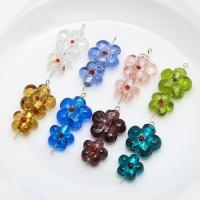 Silver Foil Lampwork Beads, Flower, DIY & different size for choice, more colors for choice, Sold By PC