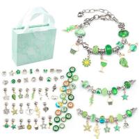Zinc Alloy DIY Bracelet Set beads & pendant with paper box & Crystal & Resin plated for children & enamel mixed colors nickel lead & cadmium free Approx Sold By Set