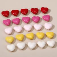 Harpiks smykker Perler, Resin, Heart, du kan DIY, flere farver til valg, 18mm, Solgt af PC