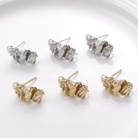Brass Earring Stud Component, plated, DIY, more colors for choice, nickel, lead & cadmium free, 10x17mm, Sold By PC