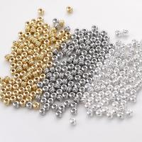 Perles bijoux en laiton, Rond, Placage, DIY, plus de couleurs à choisir, protéger l'environnement, sans nickel, plomb et cadmium, 4mm, 10PC/sac, Vendu par sac