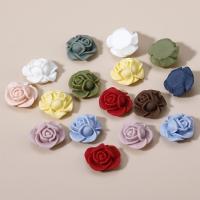 Hair Accessories DIY Findings, Resin, Rose, stoving varnish, more colors for choice, nickel, lead & cadmium free, 20mm, 10PCs/Bag, Sold By Bag