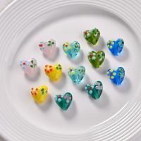 Blown Lampwork Beads, Heart, epoxy gel, DIY, more colors for choice, 15x13mm, Sold By PC