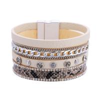 Wrap Bracelet, PU Leather, multilayer & Unisex, more colors for choice, 195mm, Sold By PC