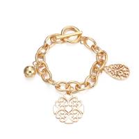 Zinc Alloy náramek, Zinek, barva pozlacený, módní šperky & pro ženy, zlato, 195mm, Prodáno By PC