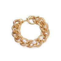 Zinc Alloy náramek, Zinek, barva pozlacený, módní šperky & pro ženy, zlato, 190mm, Prodáno By PC