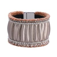 PU Leather Cord Bracelets, for woman & with rhinestone, more colors for choice, 195mm, Sold By PC