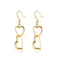 Zinc Alloy Drop Earrings Heart plated fashion jewelry & for woman 44mm Sold By Pair
