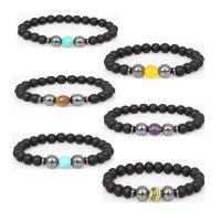 Gemstone Bracelets, Abrazine Stone, with Gemstone & Hematite, Round, different materials for choice & Unisex, 8mm, 10mm, Length:Approx 7.48 Inch, Sold By PC