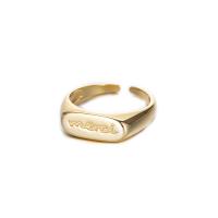 Solidny srebrny pierścień, Srebro 925, Powlekane, Regulowane & z listu wzór & dla kobiety, dostępnych więcej kolorów, rozmiar:14, sprzedane przez PC