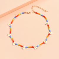 Glass Seed Beads Necklace, Seedbead, with Tibetan Style, with 2.76inch extender chain, fashion jewelry & for woman, more colors for choice, nickel, lead & cadmium free, Length:Approx 13.78 Inch, Sold By PC
