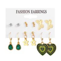 Zinc Alloy Earring Set 6 pieces & fashion jewelry & for woman & with rhinestone nickel lead & cadmium free Sold By Set