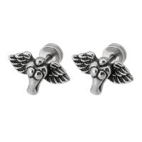 Stainless Steel Stud Earrings 316 Stainless Steel polished fashion jewelry & for woman & blacken original color Sold By Lot