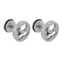 Stainless Steel Stud Earrings, 316 Stainless Steel, with Silicone, Round, polished, fashion jewelry & for woman, original color, 9x9mm, 10Pairs/Lot, Sold By Lot