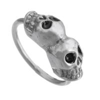 Stainless Steel Huggie Hoop Earring, 316 Stainless Steel, Skull, polished, fashion jewelry & for woman & blacken, original color, 1x13mm, 10Pairs/Lot, Sold By Lot