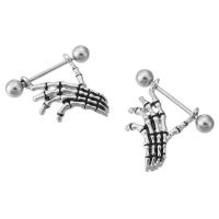 Stainless Steel Drop Earring 316 Stainless Steel Hand polished fashion jewelry & detachable & for woman & blacken original color Sold By Lot