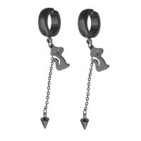 Stainless Steel Drop Earring 316 Stainless Steel Vacuum Plating fashion jewelry & for woman black 56mm Sold By Lot