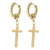 Huggie Hoop Drop Earring 316 Stainless Steel Vacuum Plating fashion jewelry & for woman & enamel golden 42mm Sold By Lot
