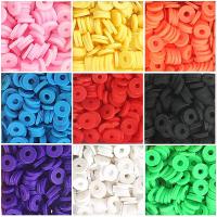 Polymer Clay Beads, Flat Round, DIY, more colors for choice, 6x1mm, Sold By Bag