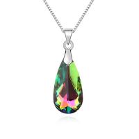 Austrian Crystal Necklace Zinc Alloy with Austrian Crystal with 5cm extender chain Teardrop platinum plated for woman & faceted nickel lead & cadmium free Length Approx 40 cm Sold By PC