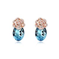 Austrian Crystal Earring Zinc Alloy with Austrian Crystal Rose Plating champagne gold for woman & faceted nickel lead & cadmium free Sold By Pair