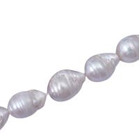 Perles nacres baroques de culture d'eau douce , perle d'eau douce cultivée, DIY, blanc, 12-15mm, Environ 19PC/brin, Vendu par brin