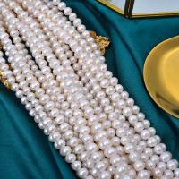 Perles de nacre rondes de culture d'eau douce, perle d'eau douce cultivée, DIY, blanc, 7-8mm, Environ 60PC/brin, Vendu par brin