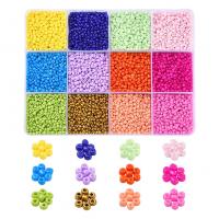 Glass Beads Beads with Plastic Box Round stoving varnish DIY mixed colors Approx Sold By Box