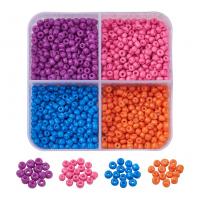 Glass Beads Beads with Plastic Box Round stoving varnish DIY Approx Sold By Box