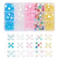 Mixed Acrylic Beads, with Plastic Box, DIY, mixed colors, 175x100x25mm, Approx 630PCs/Box, Sold By Box