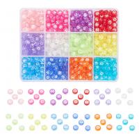 Mixed Acrylic Beads, with Plastic Box, Flat Round, DIY, mixed colors, 130x100x22mm, Approx 600PCs/Box, Sold By Box