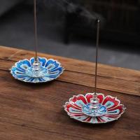 Traditional Ceramic Inserted Burner Incense Seat, Copper Alloy, plated, for home and office & durable, more colors for choice, 88x30mm, Sold By PC