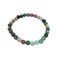 Indian Agate Bracelets polished fashion jewelry & Unisex Sold Per Approx 7.48 Inch Strand