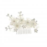 Decorative Hair Combs Zinc Alloy with Seedbead & Plastic Pearl fashion jewelry & for woman & with rhinestone nickel lead & cadmium free Sold By PC