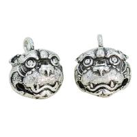 Zinc Alloy Animal Pendants Tiger antique silver color plated DIY silver color nickel lead & cadmium free Approx 3.8mm Sold By PC