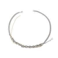 Titanium Steel Necklace, plated, fashion jewelry & for woman, silver color, Length:42 cm, Sold By PC
