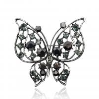 Rhinestone Brooch Zinc Alloy Butterfly platinum color plated for woman & with rhinestone & hollow nickel lead & cadmium free Sold By Lot