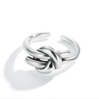 925 Sterling Silver Cuff Finger Ring, Adjustable & for woman, silver color, US Ring Size:11, Sold By PC