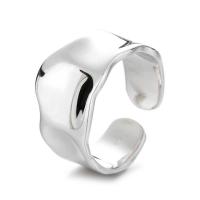 925 prata esterlina Cuff Ring Finger, banhado, Ajustável & para mulher & superfície irregular, Mais cores pare escolha, tamanho:14, vendido por PC