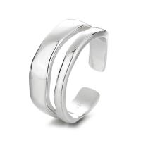 925 Sterling Silver Cuff Finger Ring plated Adjustable & for woman & hollow US Ring Sold By PC