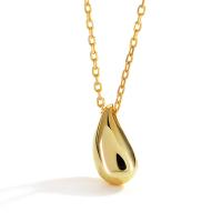 925 Sterling Silver Necklaces, Teardrop, plated, for woman, more colors for choice, Length:Approx 17.71 Inch, Sold By PC