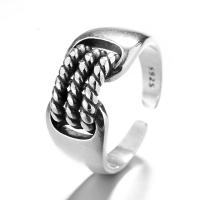 925 Sterling Silver Cuff Finger Ring, platinum color plated, Adjustable & for woman, US Ring Size:14, Sold By PC