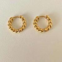 Brass Huggie Hoop Earring Round plated fashion jewelry & for woman 16mm Sold By Pair