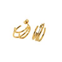Stainless Steel Stud Earrings 304 Stainless Steel Vacuum Ion Plating fashion jewelry & polished & for woman golden 23.91mm Sold By Pair