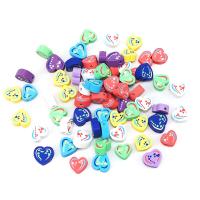 Polymer Clay Beads, Heart, DIY, more colors for choice, 10mm, Approx 100PCs/Bag, Sold By Bag
