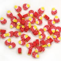 Polimero-Clay-Beads, argilla polimero, fungo, DIY, rosso, 10mm, Appross. 100PC/borsa, Venduto da borsa