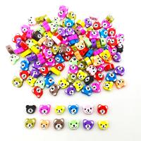 Polymer Ton Perlen , Bär, DIY, gemischte Farben, 10mm, ca. 100PCs/Tasche, verkauft von Tasche
