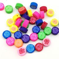 Abalorios de FIMO, Arcilla polimero, Rosa, Bricolaje, color mixto, 10mm, aproximado 100PCs/Bolsa, Vendido por Bolsa