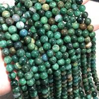 Russian Serpentine Beads, Seraphinite, Round, DIY & different size for choice, green, Sold Per Approx 38 cm Strand