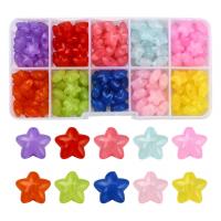 Acrylic Jewelry Beads, with Plastic Box, Star, DIY, mixed colors, 130x65x23mm, Approx 240PCs/Box, Sold By Box